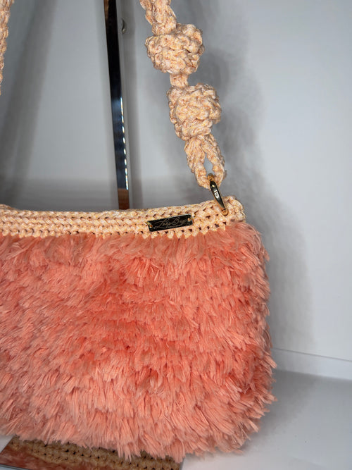 Clio Pelosetta Loopéa rosa e salmone, borsa fatta a mano — foto 2