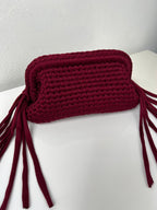 Clutch Maxi - BORGOGNA CON FRANGE