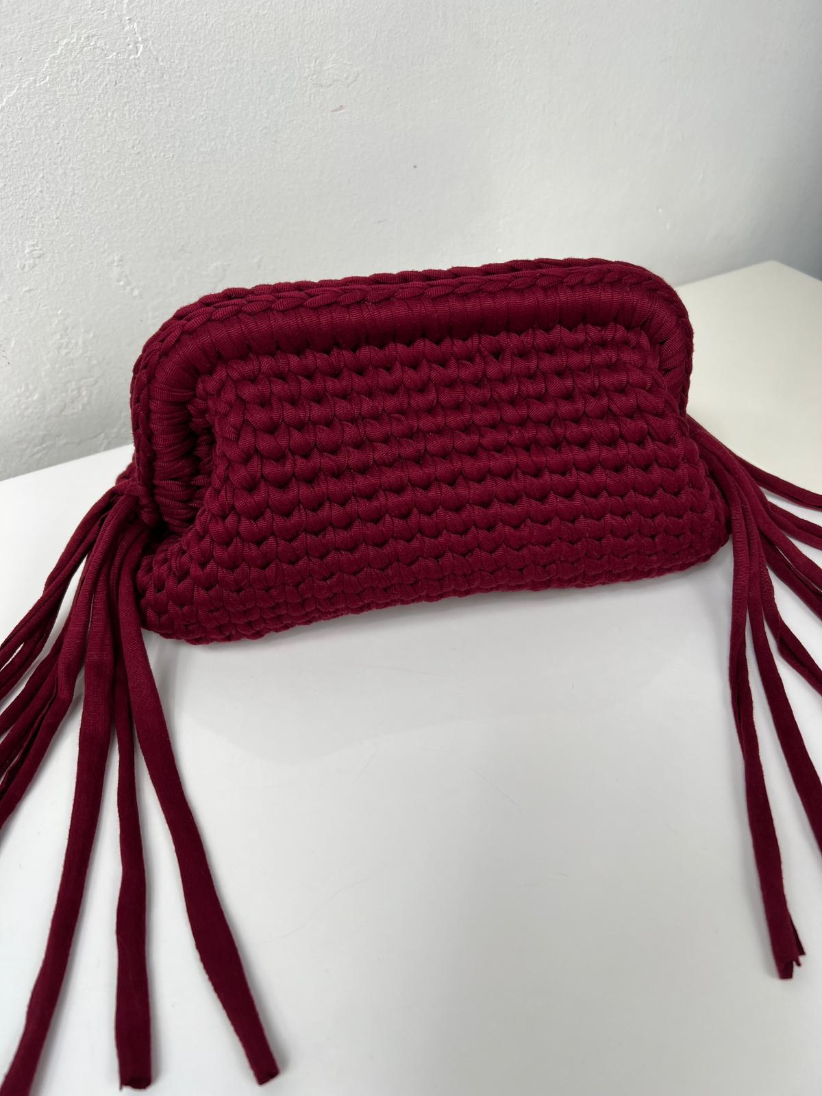 Clutch Maxi - BORGOGNA CON FRANGE